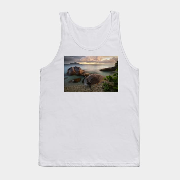 Sunrise on the beach on Fitzroy Island in Far North Queensland Tank Top by Geoff79